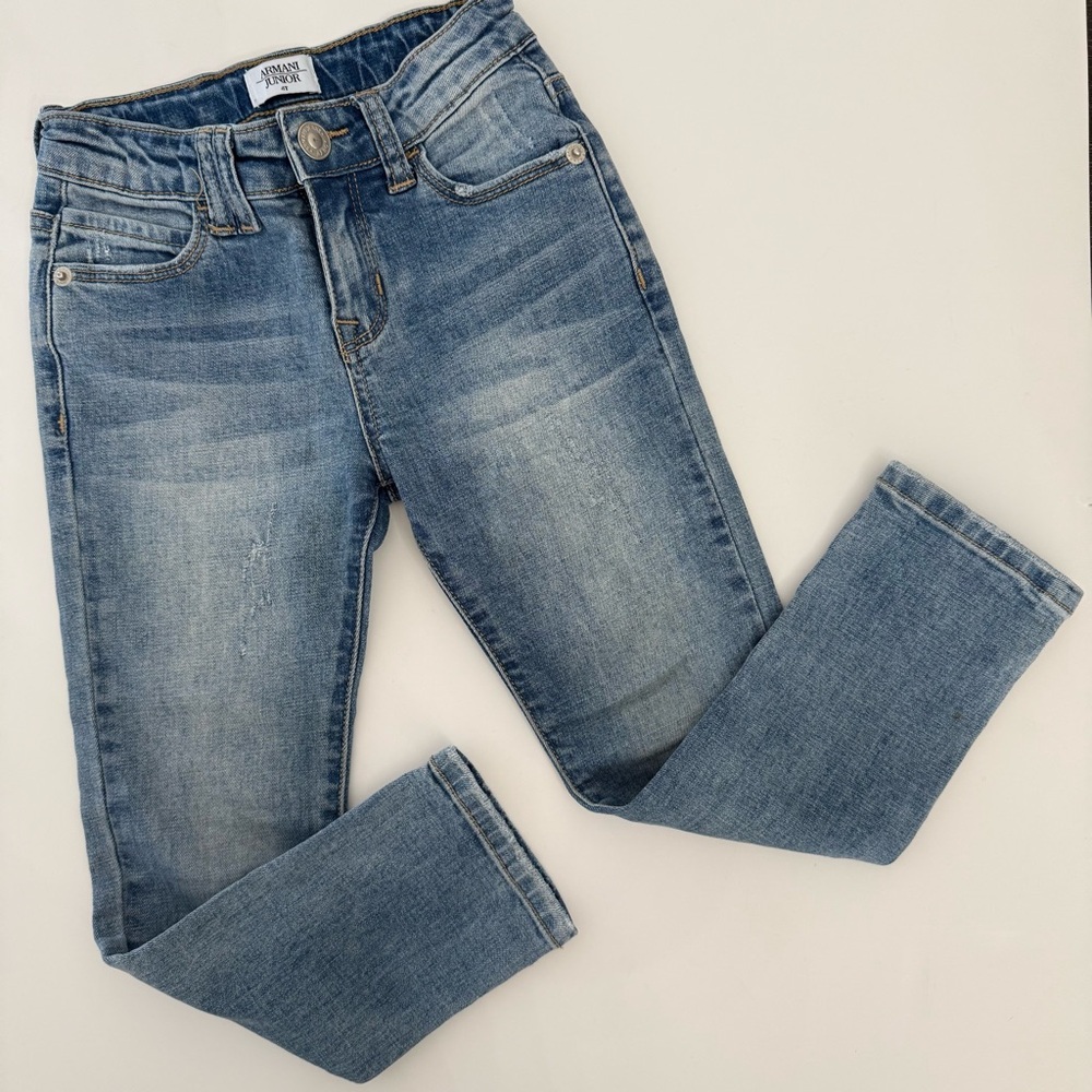 Armani Junior Light Blue Cropped Jeans